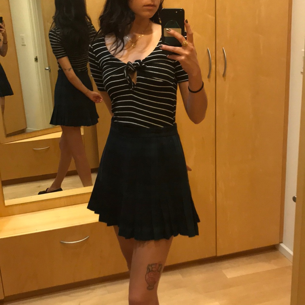 Striped tie crop top